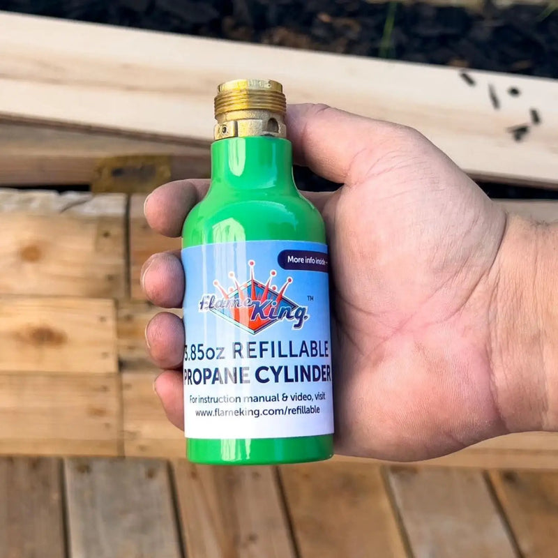Flame King 1/4 lb Refillable Mini Propane Tank Cylinder - 2-Pack Eco Friendly Tank by Flame King Products