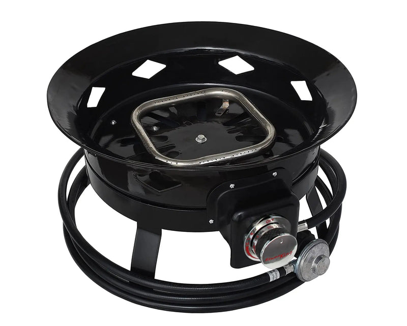 Flame King Outdoor Portable Propane Gas 19″ Fire Pit Bowl with Self Igniter Cover Carry Straps by Flame King Products