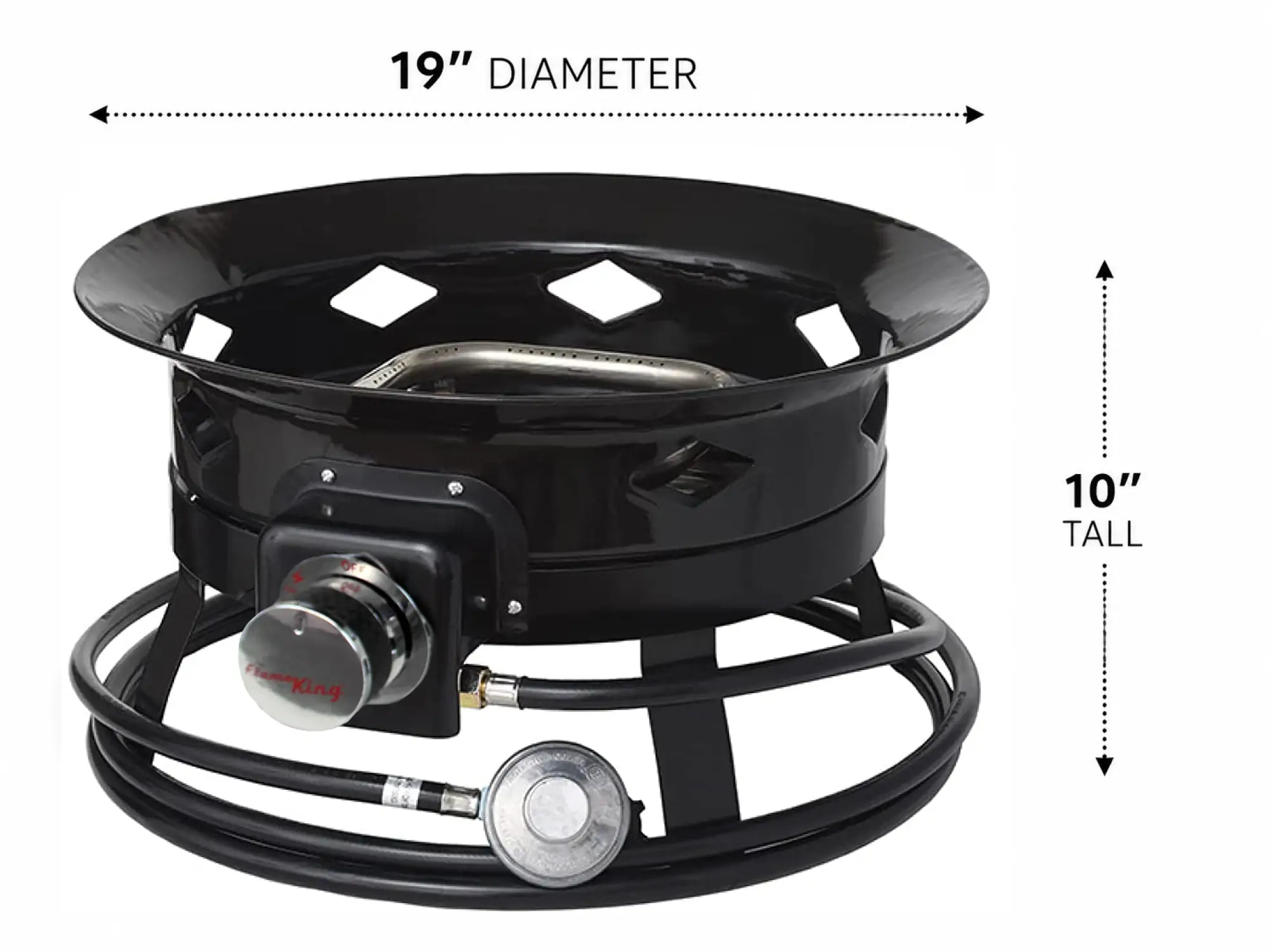 Flame King Outdoor Portable Propane Gas 19″ Fire Pit Bowl with Self Igniter Cover Carry Straps by Flame King Products