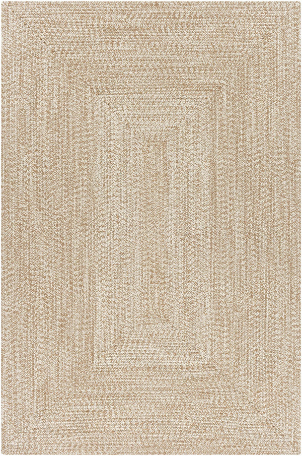 Cream Braided Faux Jute Outdoor Rug