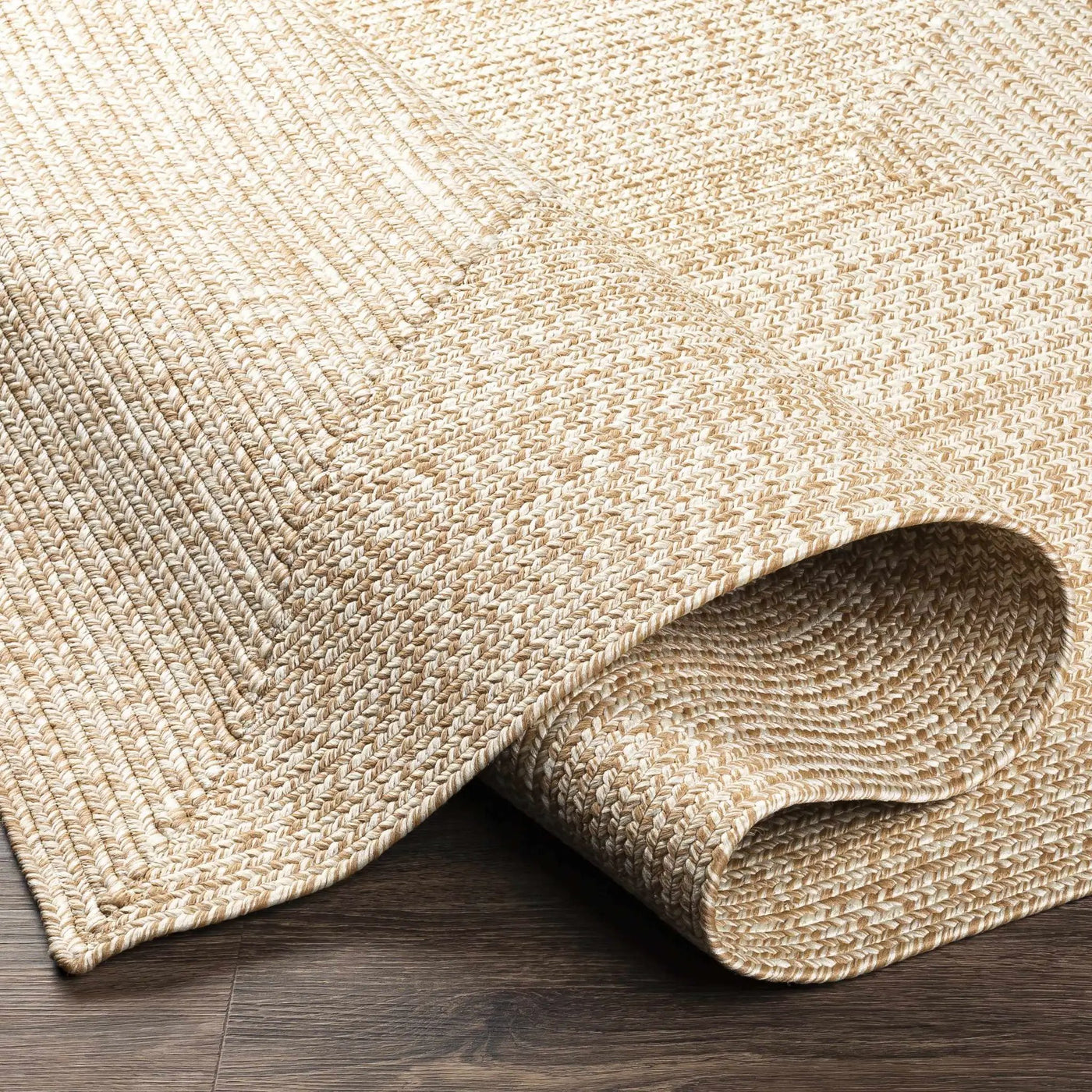 Cream Braided Faux Jute Outdoor Rug by Boutique Rugs
