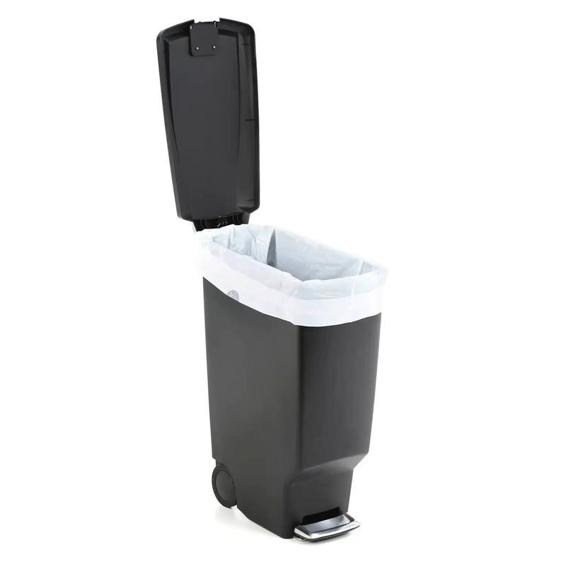Black 10-Gallon Narrow Kitchen Trash Can with Easy Step-on Lid by HomePacific