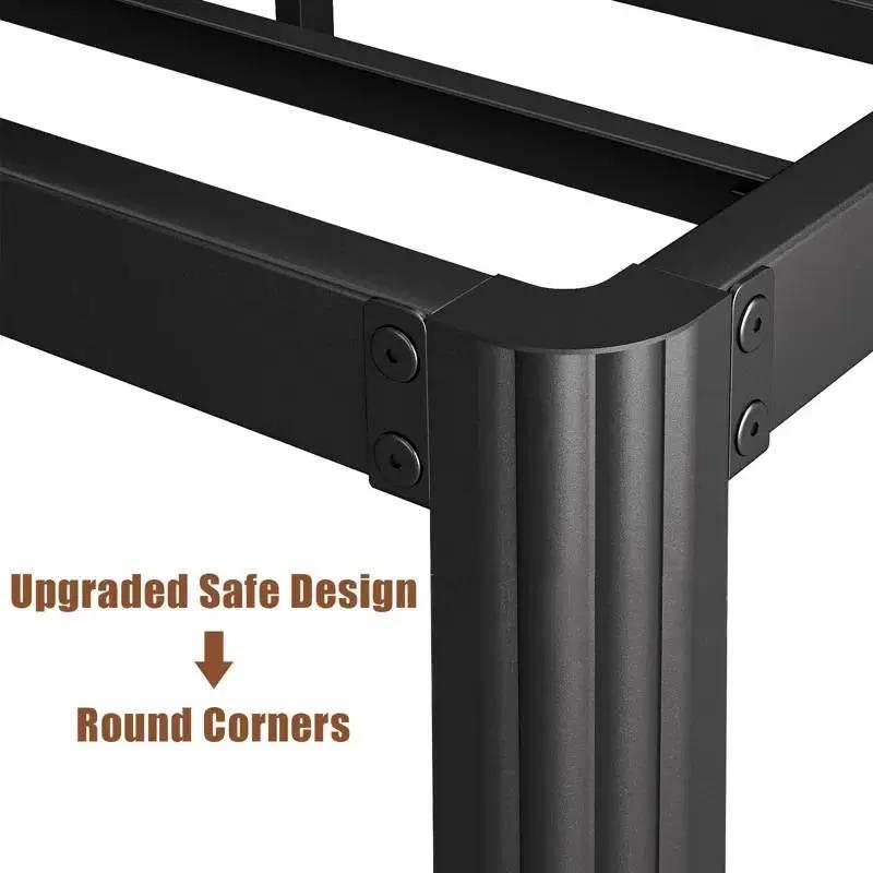 Full size Heavy Duty Metal Bed Frame Platform with Round Edge Legs by HomePacific
