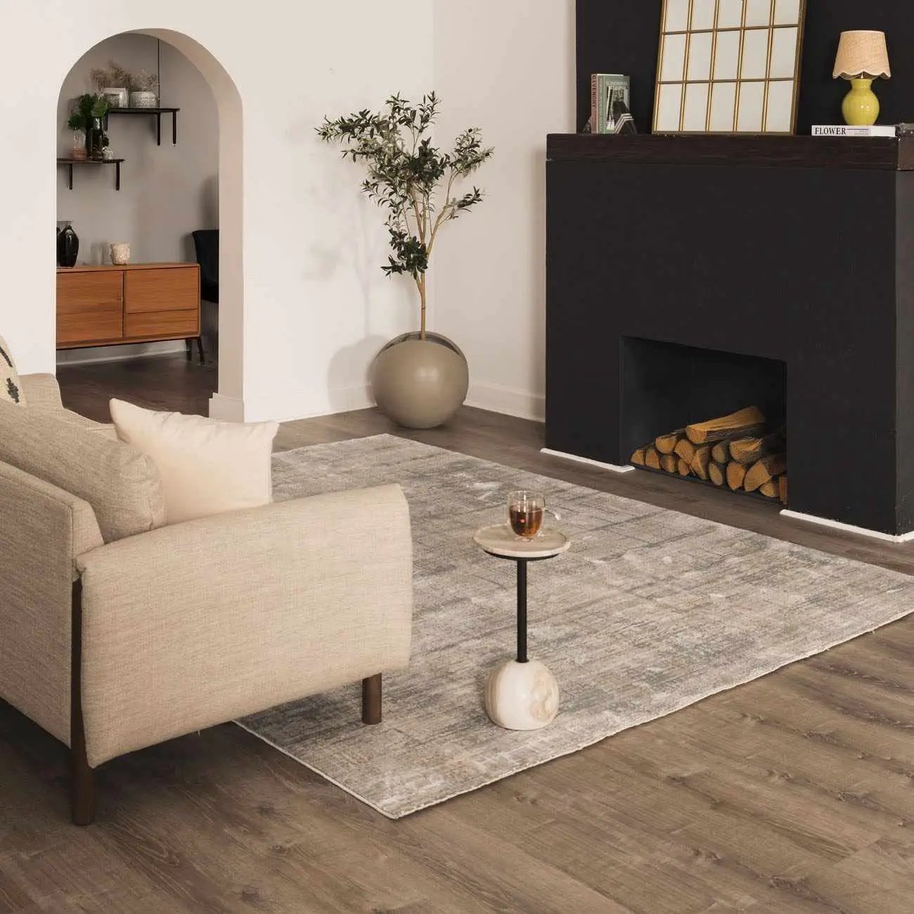 Fallin Gray Thick Luxe Abstract Striped Rug by Boutique Rugs
