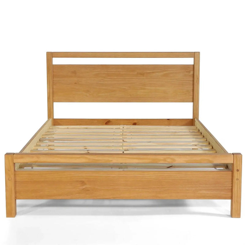 Full size Farmhouse Solid Wood Platform Bed Frame with Headboard Footboard by HomePacific
