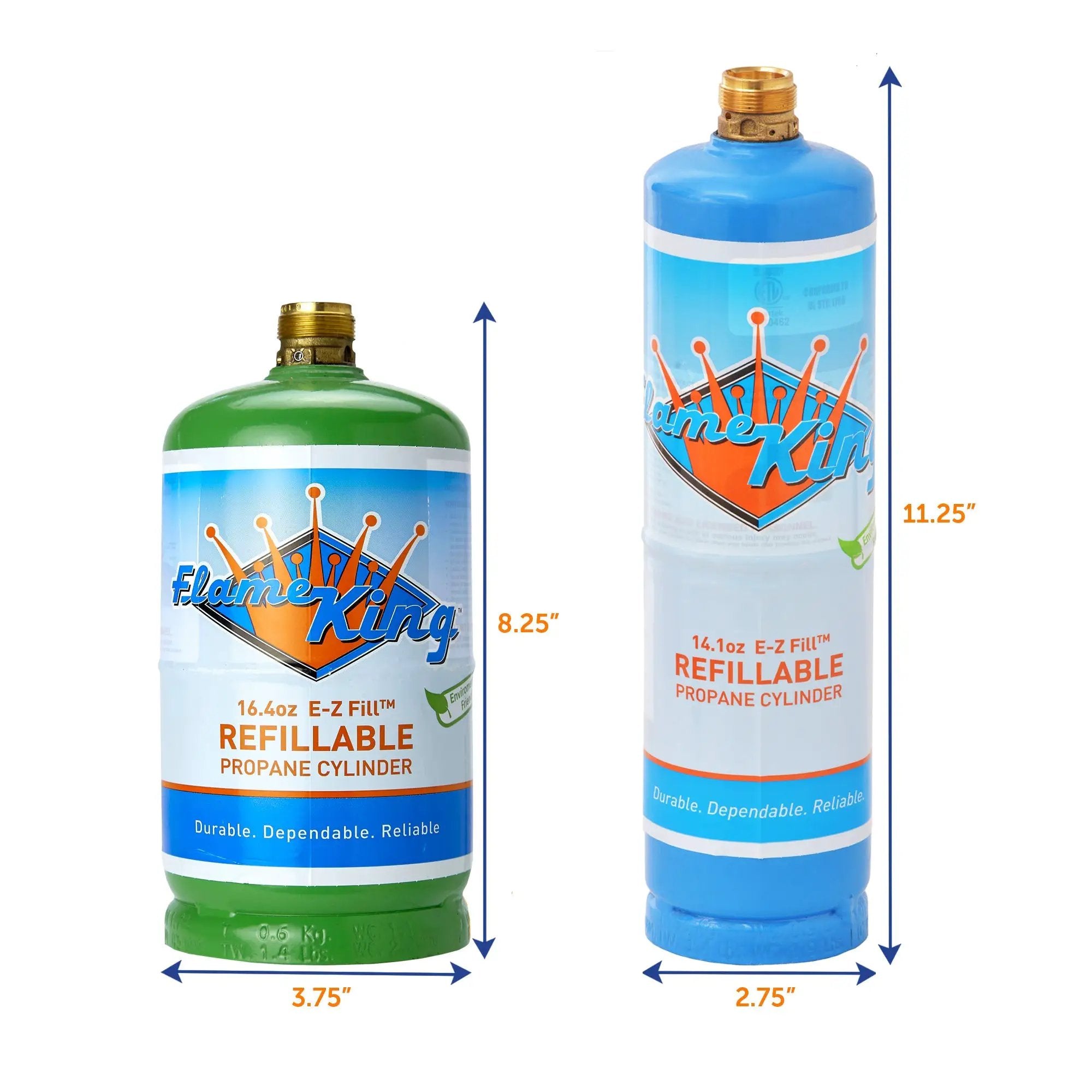 Flame King 1lb Refillable Propane Tank Welding LP Cylinder 14.1 by Flame King Products