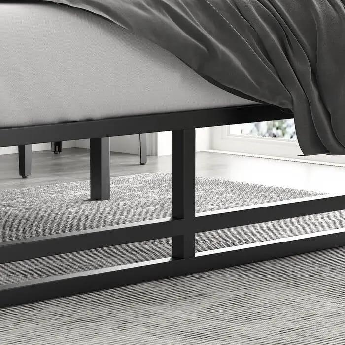 Full Size Black Metal Platform Bed Frame with Under-Bed Storage Space by HomePacific