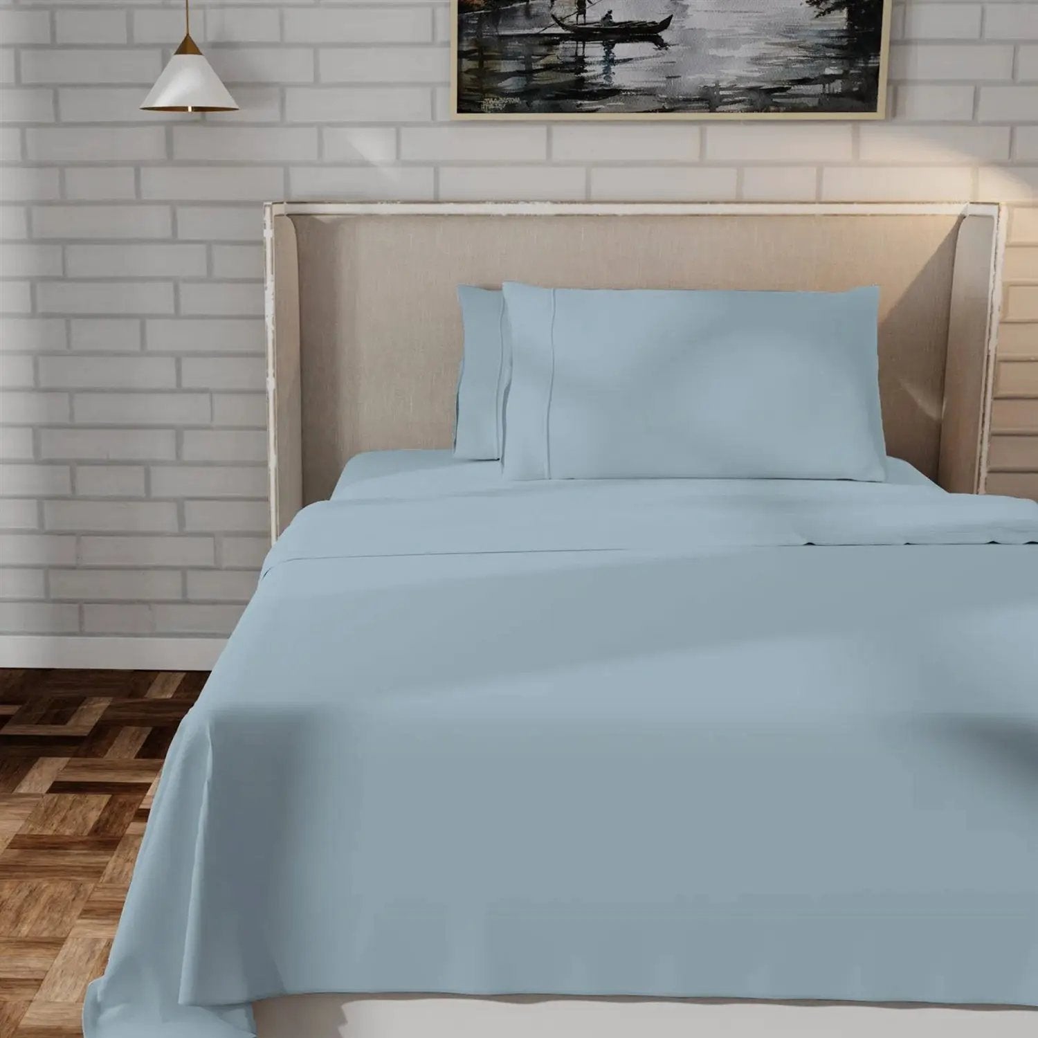 Full size Aqua Blue 100-Percent Certified Organic Cotton Sheet Set by HomePacific