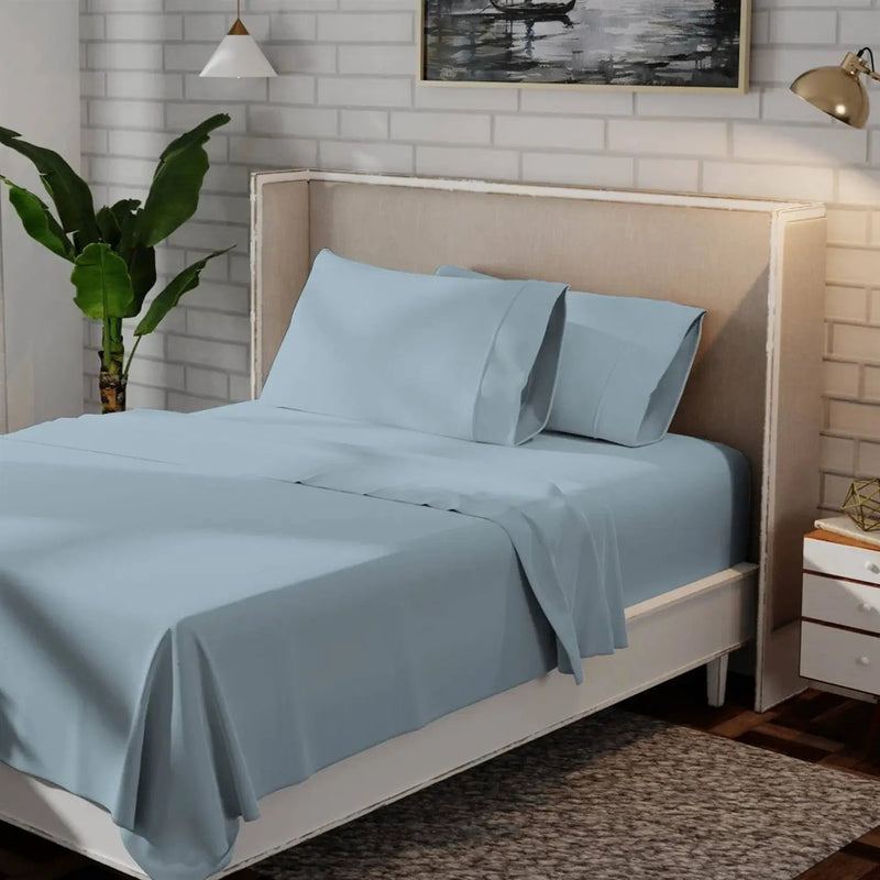 Full size Aqua Blue 100-Percent Certified Organic Cotton Sheet Set by HomePacific