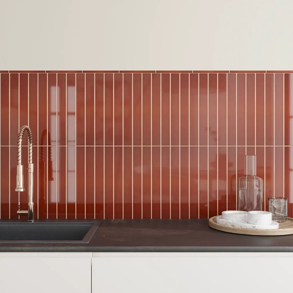 Caramel 2x16 Glossy Ceramic Subway Tile (50 pack, 10.76 sq ft/case) by Apollo Tile
