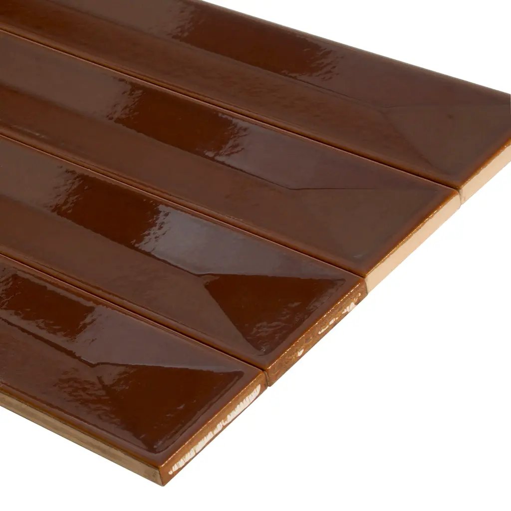Caramel 2x16 Glossy Ceramic Deco Subway Tile (50 pack,10.76 sq ft/case) by Apollo Tile