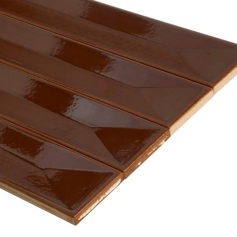 Caramel 2x16 Glossy Ceramic Deco Subway Tile (50 pack,10.76 sq ft/case) by Apollo Tile