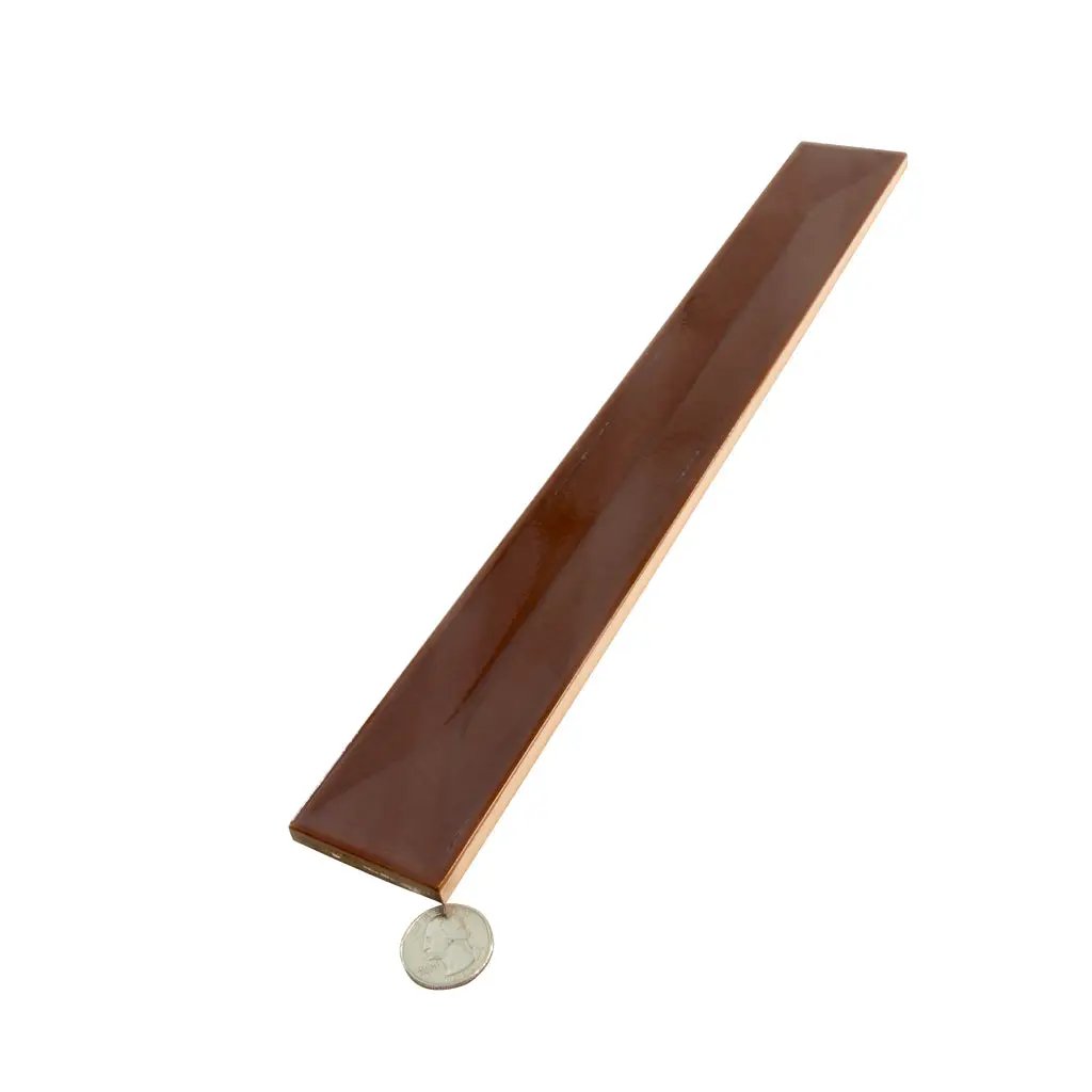 Caramel 2x16 Glossy Ceramic Deco Subway Tile (50 pack,10.76 sq ft/case) by Apollo Tile