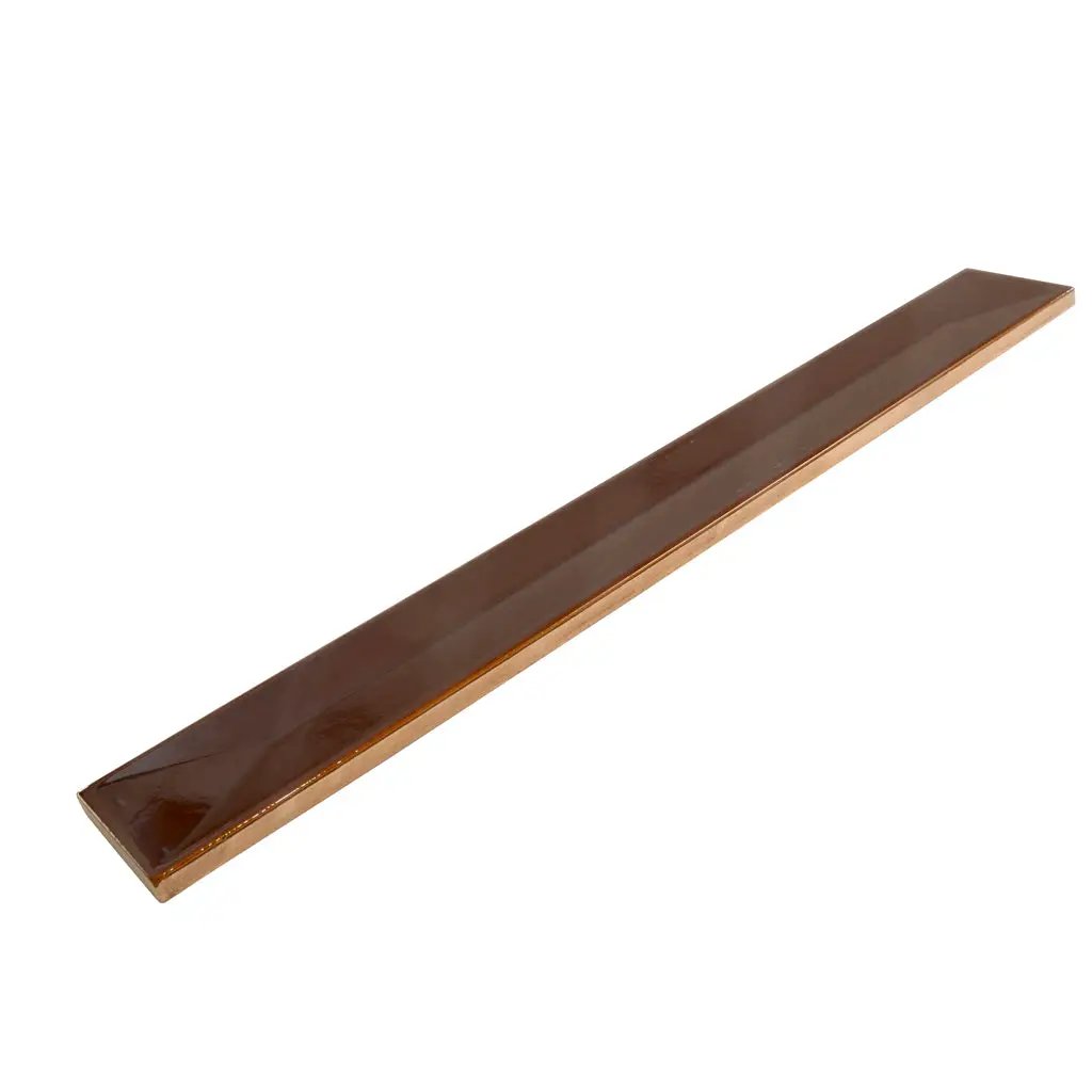 Caramel 2x16 Glossy Ceramic Deco Subway Tile (50 pack,10.76 sq ft/case) by Apollo Tile