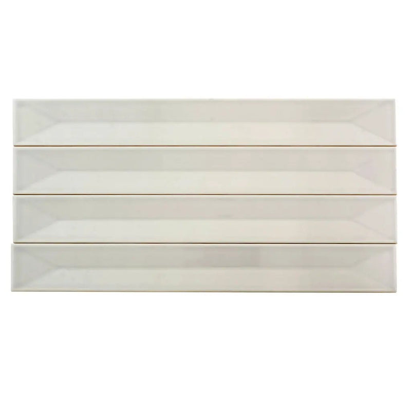 Soft Dove Gray 2x16 Glossy Ceramic Deco Subway Tile (50 pack,10.76 sq ft/case) by Apollo Tile