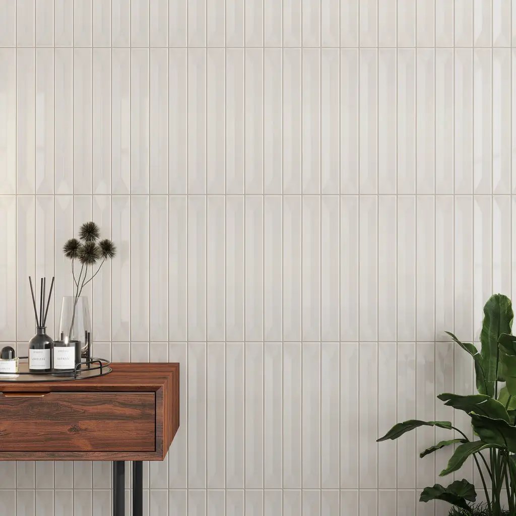 Soft Dove Gray 2x16 Glossy Ceramic Deco Subway Tile (50 pack,10.76 sq ft/case) by Apollo Tile