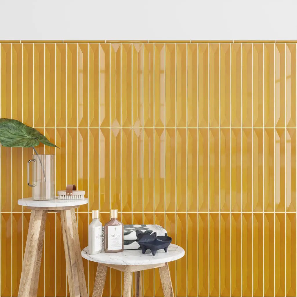 Honey 0.5x8 Glossy Ceramic Pencil Tile Trim (10 pack, 0.27 sq ft/case) by Apollo Tile