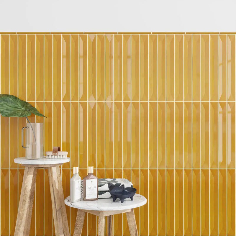 Honey 0.5x8 Glossy Ceramic Pencil Tile Trim (10 pack, 0.27 sq ft/case) by Apollo Tile