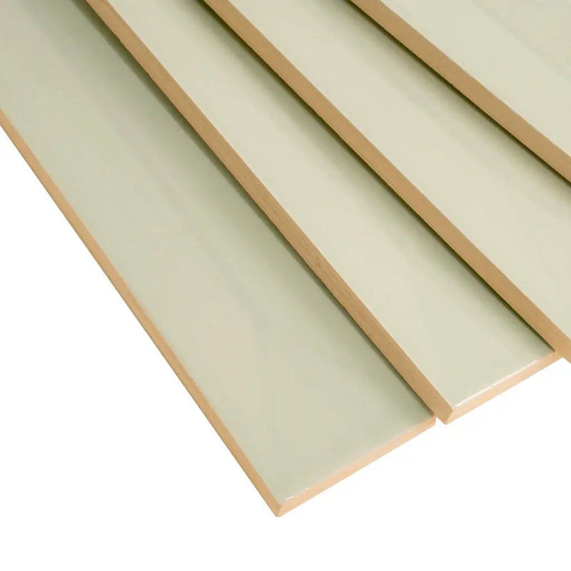 Soft Mint Green 2x16 Glossy Ceramic Deco Subway Tile (50 pack,10.76 sq ft/case) by Apollo Tile