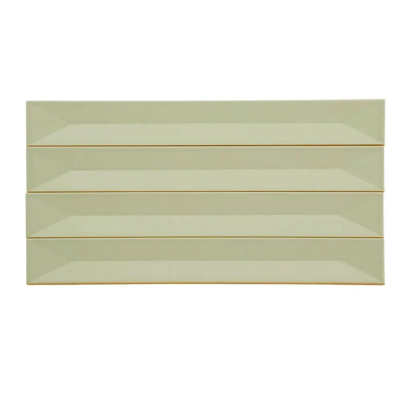 Soft Mint Green 2x16 Glossy Ceramic Deco Subway Tile (50 pack,10.76 sq ft/case) by Apollo Tile