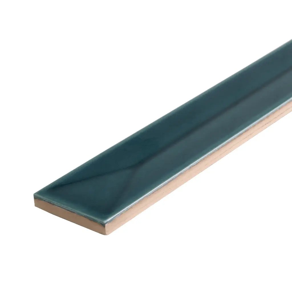 Emerald Petrol Blue 2x16 Glossy Ceramic Deco Subway Tile (50 pack,10.76 sq ft/case) by Apollo Tile