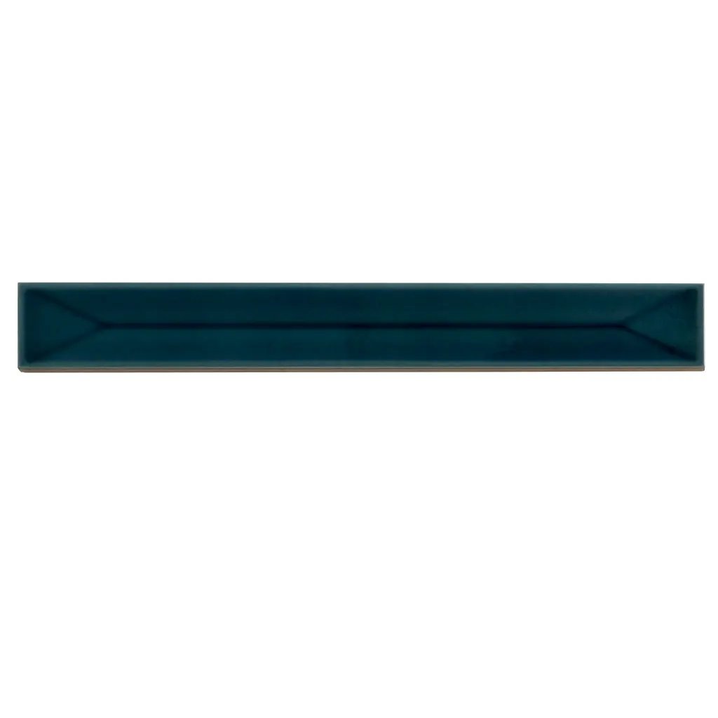 Emerald Petrol Blue 2x16 Glossy Ceramic Deco Subway Tile (50 pack,10.76 sq ft/case) by Apollo Tile