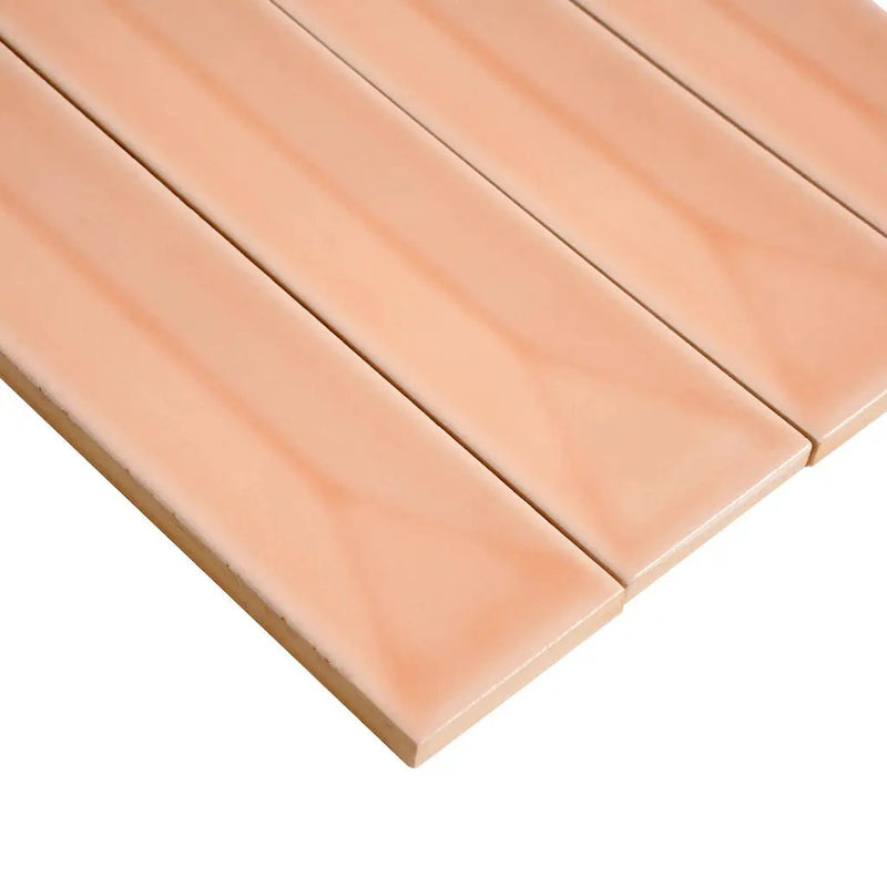 Powder Pink 2x16 Glossy Ceramic Deco Subway Tile (50 pack,10.76 sq ft/case) by Apollo Tile