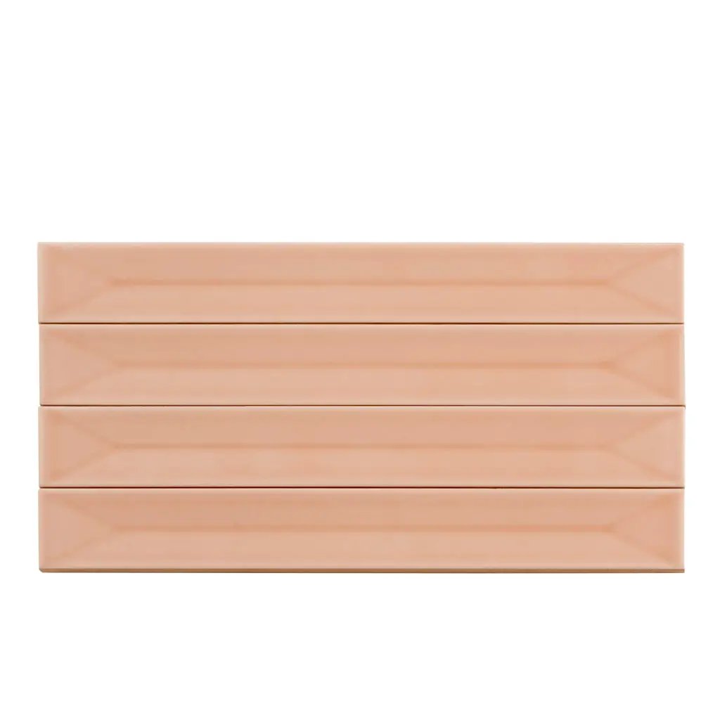 Powder Pink 2x16 Glossy Ceramic Deco Subway Tile (50 pack,10.76 sq ft/case) by Apollo Tile