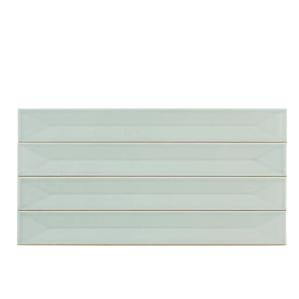 Pastel light Blue 2x16 Glossy Ceramic Deco Subway Tile (50 pack,10.76 sq ft/case) by Apollo Tile