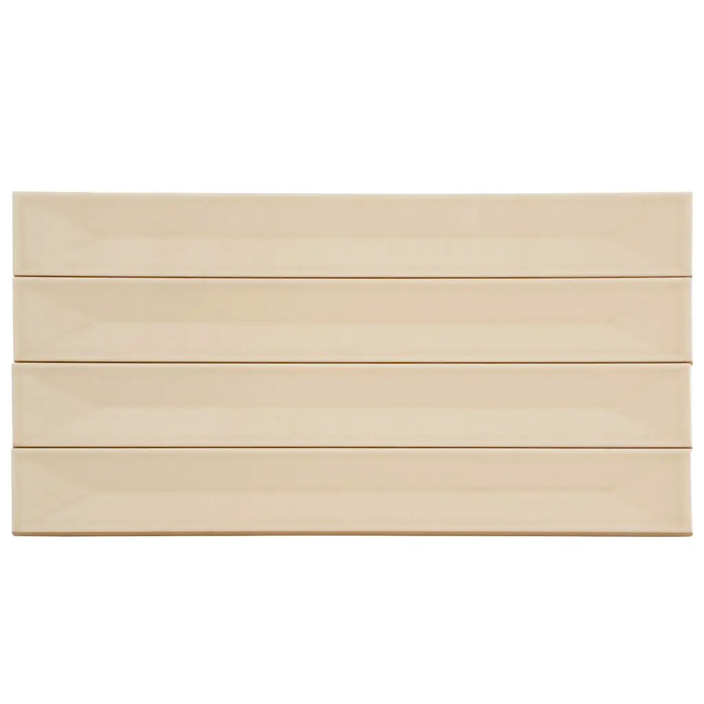 Alabaster Beige 2x16 Glossy Ceramic Deco Subway Tile (50 pack,10.76 sq ft/case) by Apollo Tile