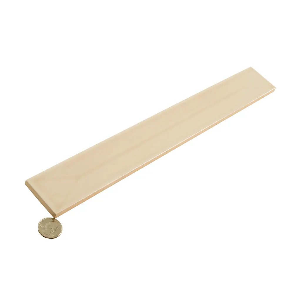 Alabaster Beige 2x16 Glossy Ceramic Deco Subway Tile (50 pack,10.76 sq ft/case) by Apollo Tile