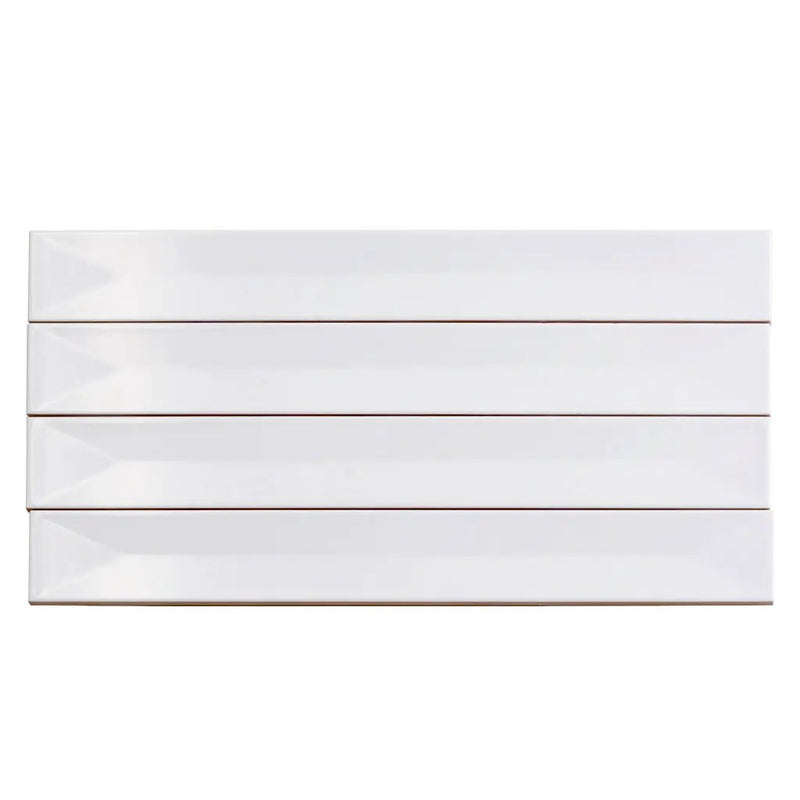 Snow White 2x16 Glossy Ceramic Deco Subway Tile (50 pack,10.76 sq ft/case) by Apollo Tile