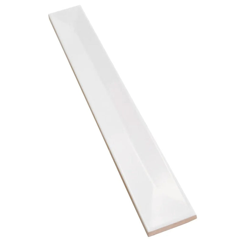 Snow White 2x16 Glossy Ceramic Deco Subway Tile (50 pack,10.76 sq ft/case) by Apollo Tile