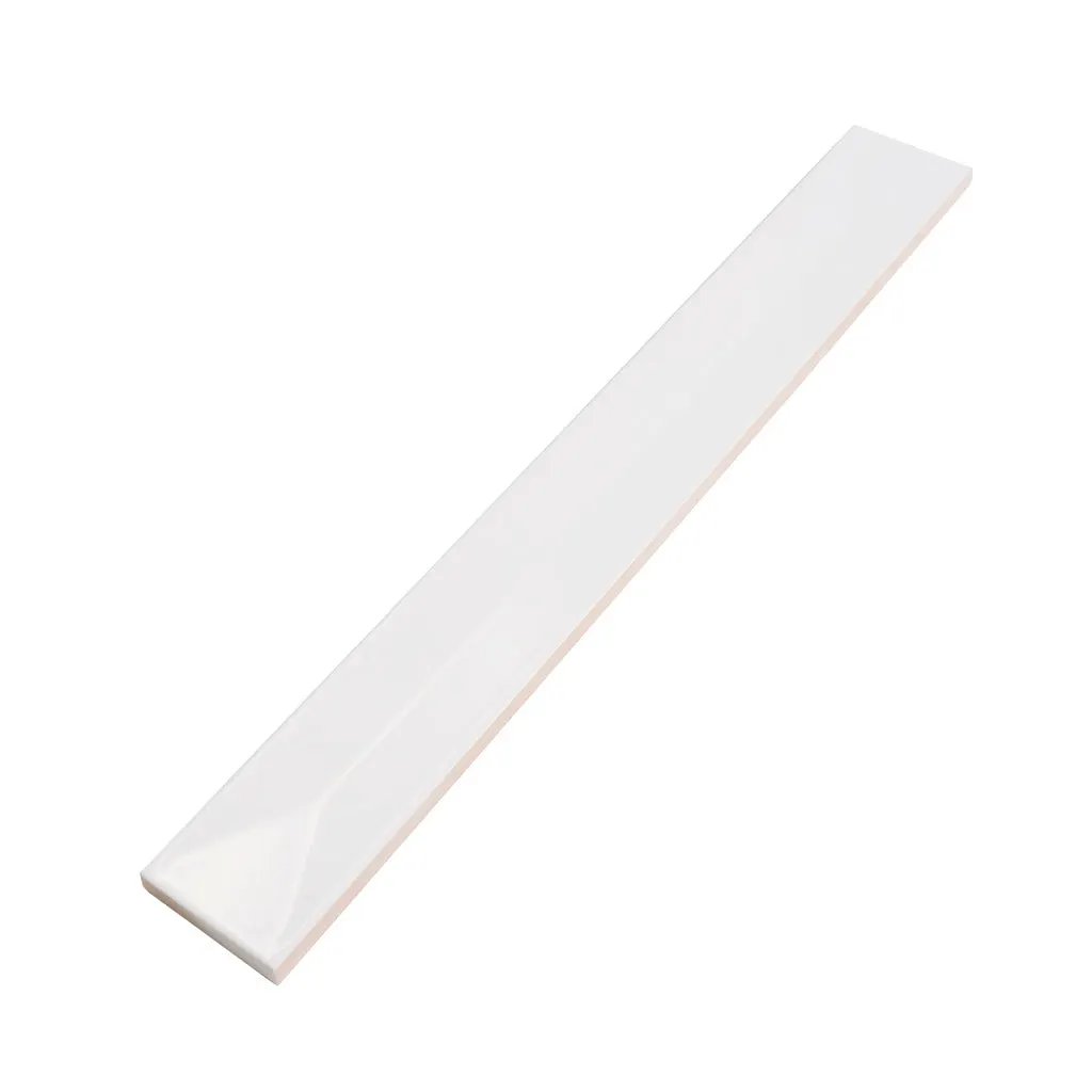 Snow White 2x16 Glossy Ceramic Deco Subway Tile (50 pack,10.76 sq ft/case) by Apollo Tile