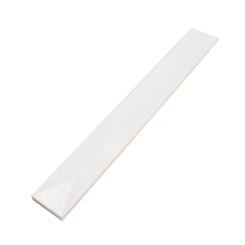 Snow White 2x16 Glossy Ceramic Deco Subway Tile (50 pack,10.76 sq ft/case) by Apollo Tile