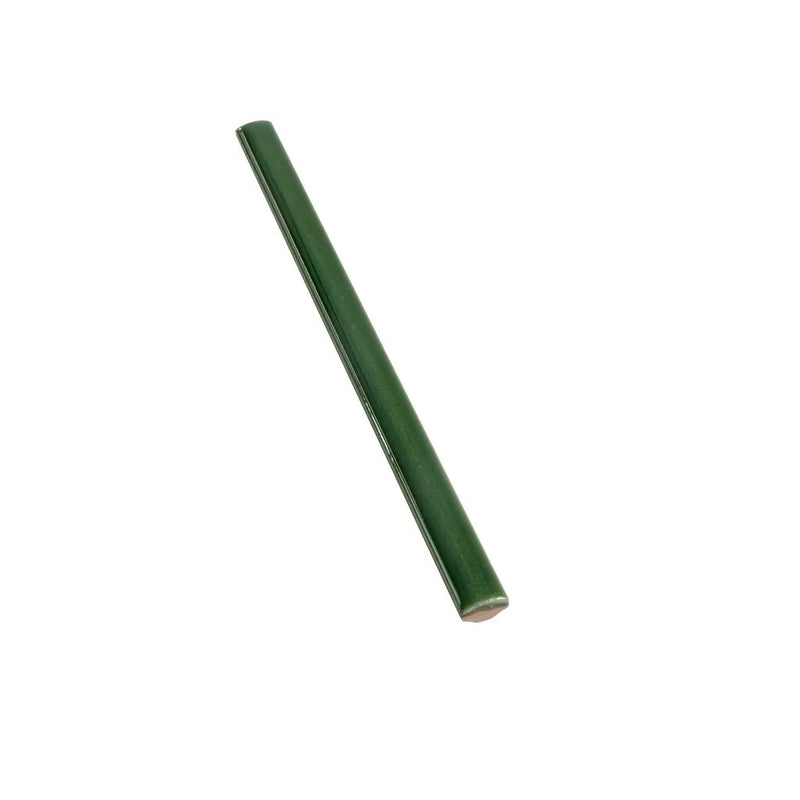 Forest Green 0.5x8 Glossy Ceramic Pencil Tile Trim (10 pack, 0.27 sq ft/case) by Apollo Tile