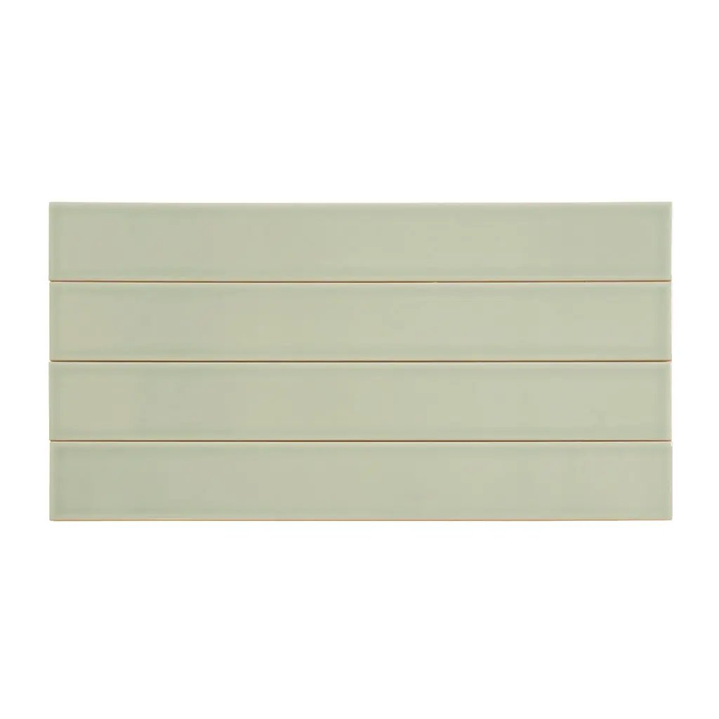 Soft Mint Green 2x16 Glossy Ceramic Subway Tile (50 pack, 10.76 sq ft/case) by Apollo Tile