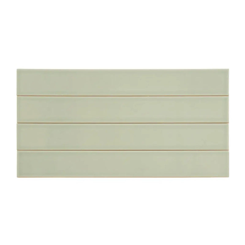 Soft Mint Green 2x16 Glossy Ceramic Subway Tile (50 pack, 10.76 sq ft/case) by Apollo Tile