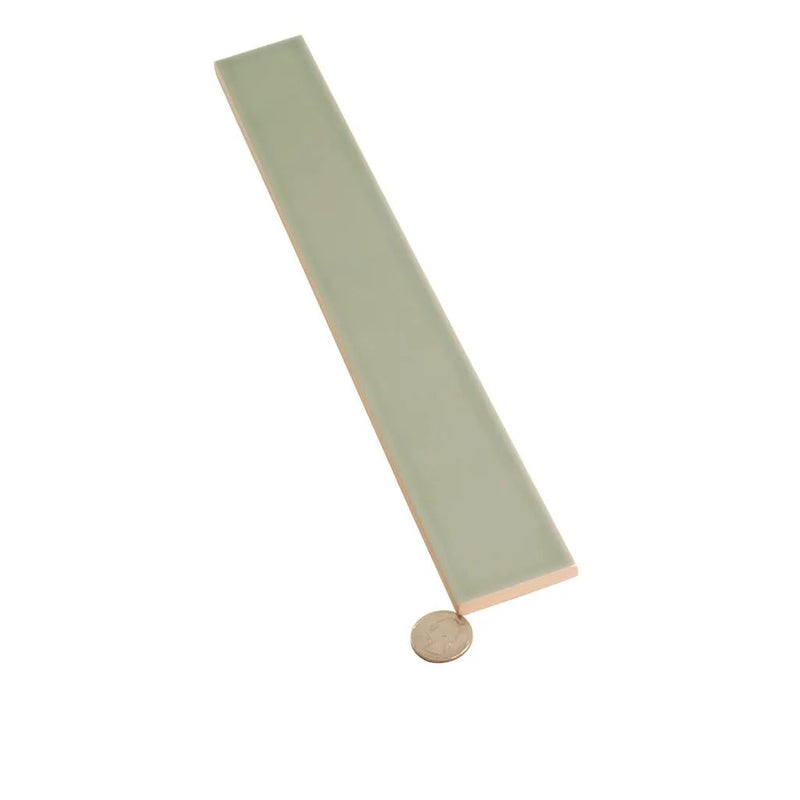 Soft Mint Green 2x16 Glossy Ceramic Subway Tile (50 pack, 10.76 sq ft/case) by Apollo Tile