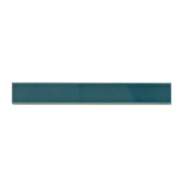Emerald Petrol Blue 2x16 Glossy Ceramic Subway Tile (50 pack, 10.76 sq ft/case), sample swatch