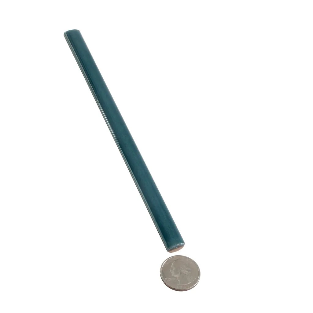 Emerald Petrol Blue 0.5x8 Glossy Ceramic Pencil Tile Trim (10 pack, 0.27 sq ft/case) by Apollo Tile