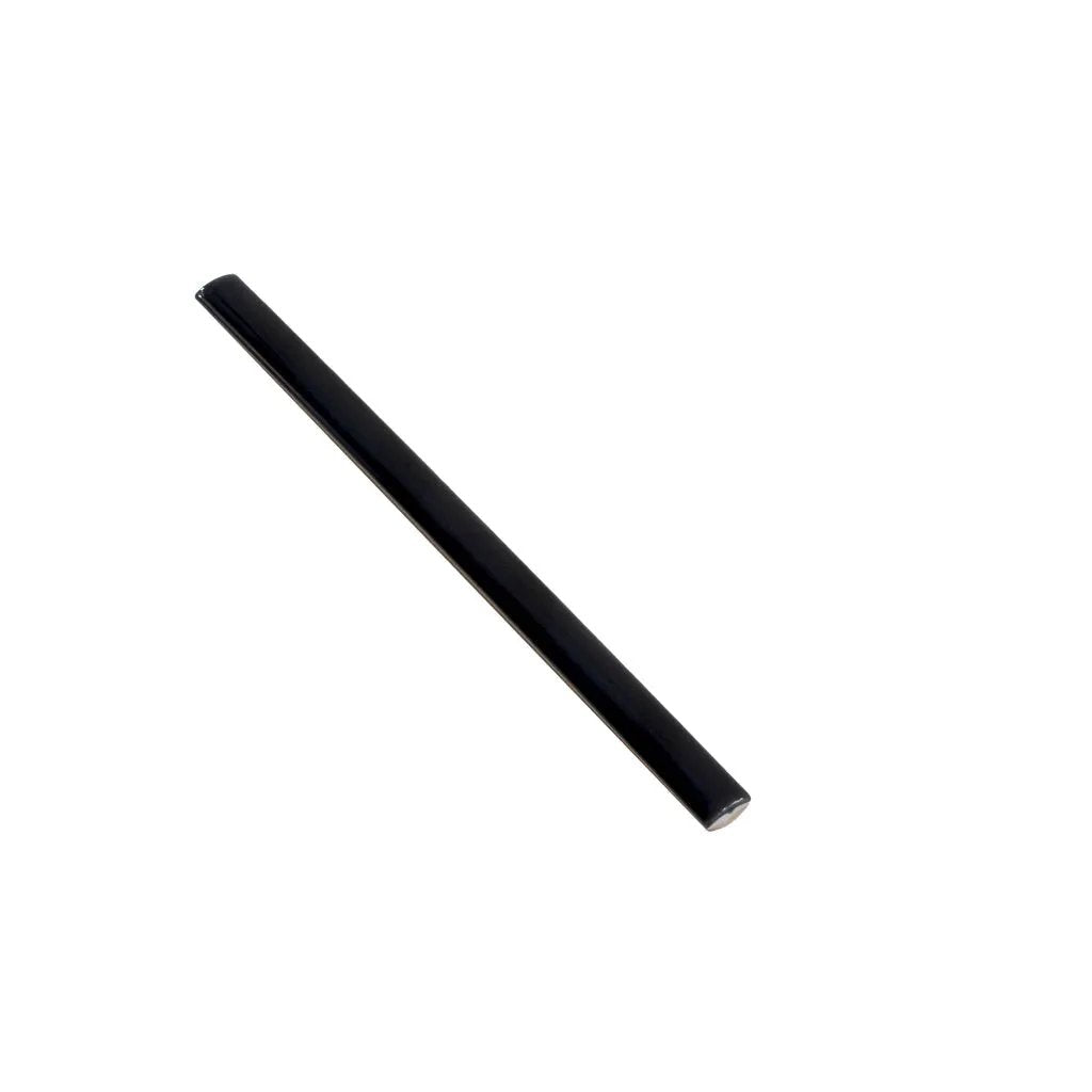 Jet Black 0.5x8 Glossy Ceramic Pencil Tile Trim (10 pack, 0.27 sq ft/case) by Apollo Tile
