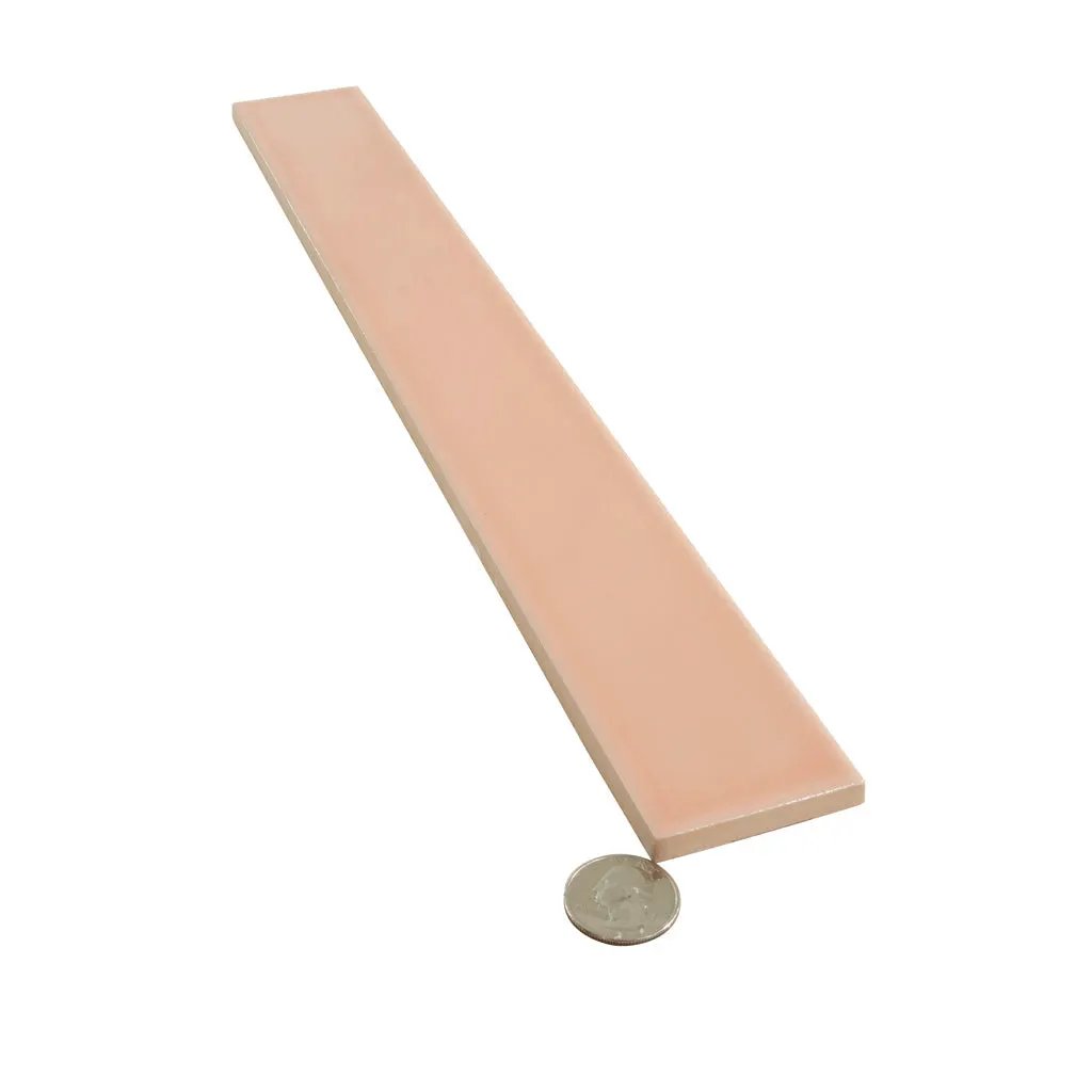 Powder Pink 2x16 Glossy Ceramic Subway Tile (50 pack, 10.76 sq ft/case) by Apollo Tile