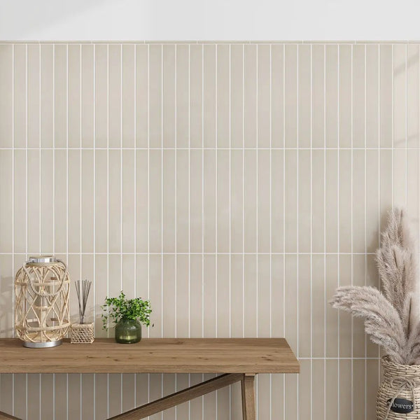 Alabaster Beige 2x16 Glossy Ceramic Subway Tile (50 pack, 10.76 sq ft/case)