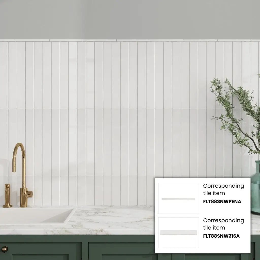 Snow White 2x16 Glossy Ceramic Subway Tile (50 pack, 10.76 sq ft/case) by Apollo Tile