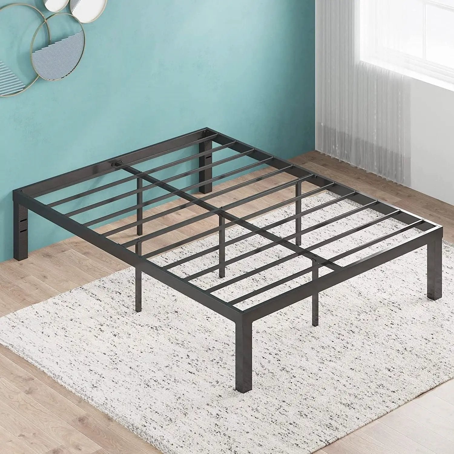 Full size Modern 16-inch Heavy Steel Metal Platform Bed Frame by HomePacific