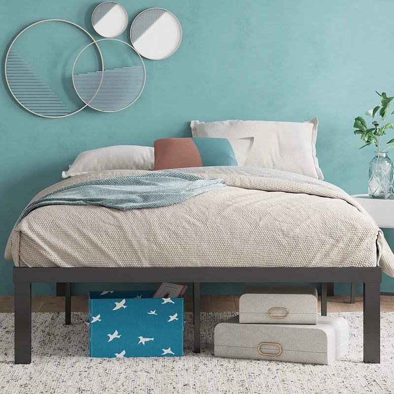 Full size Modern 16-inch Heavy Steel Metal Platform Bed Frame by HomePacific