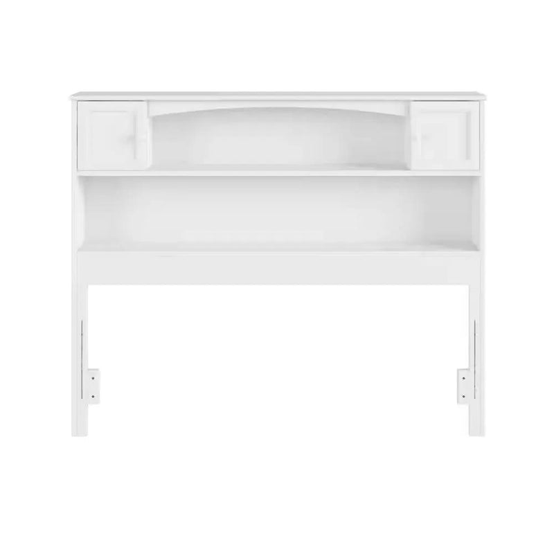 Full size Farmhouse Bookcase Headboard in White Wood Finish by HomePacific