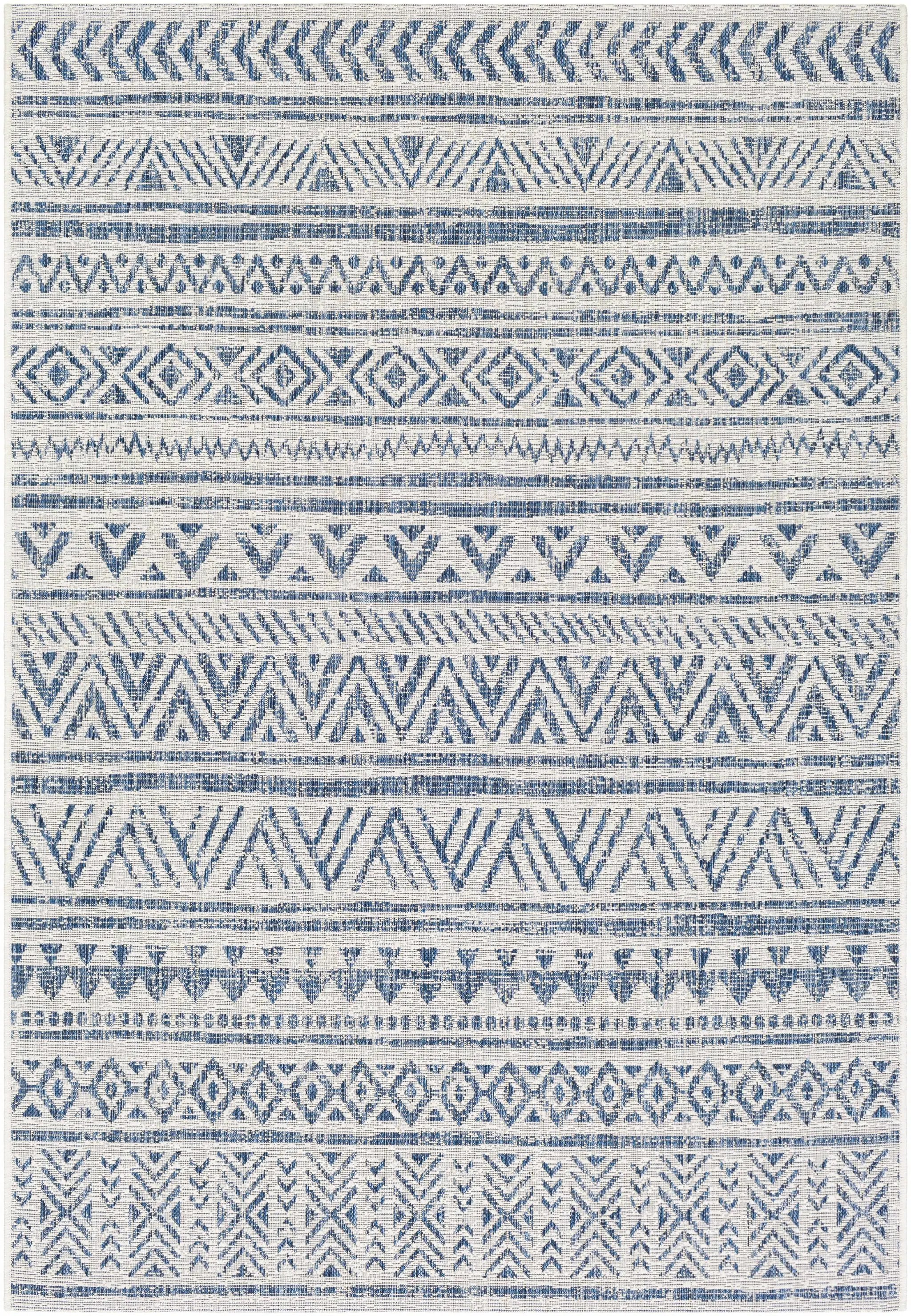 Novato Navy All Over Pattern Performance Outdoor Rug by Boutique Rugs