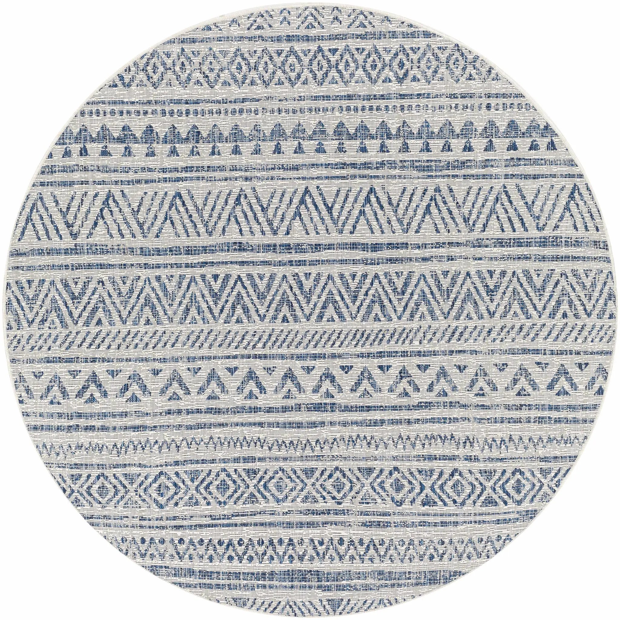 Novato Navy All Over Pattern Performance Outdoor Rug by Boutique Rugs